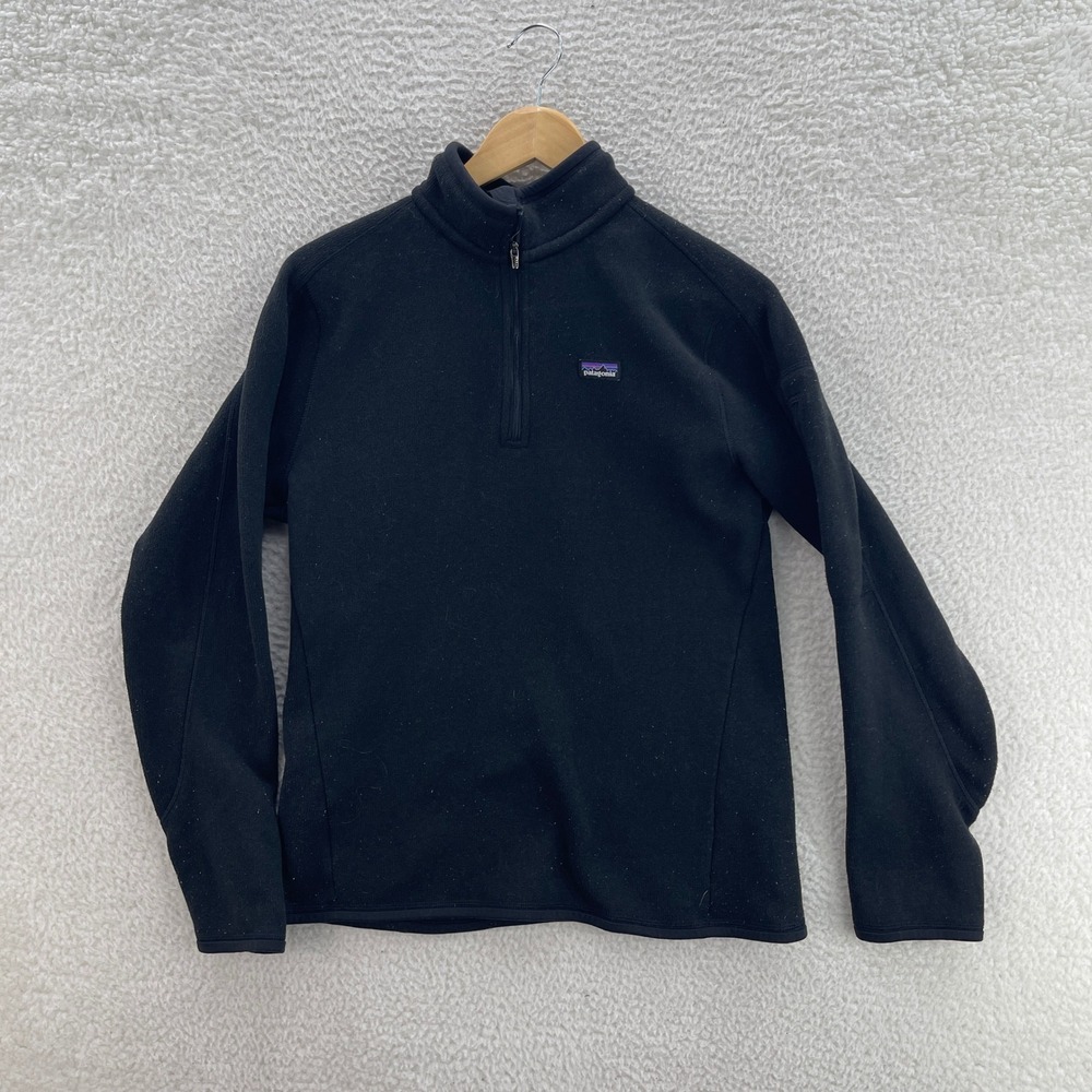 Patagonia Jacket Black Womens L Better Sweater 1/4 Zip Fleece Preppy Hike Office